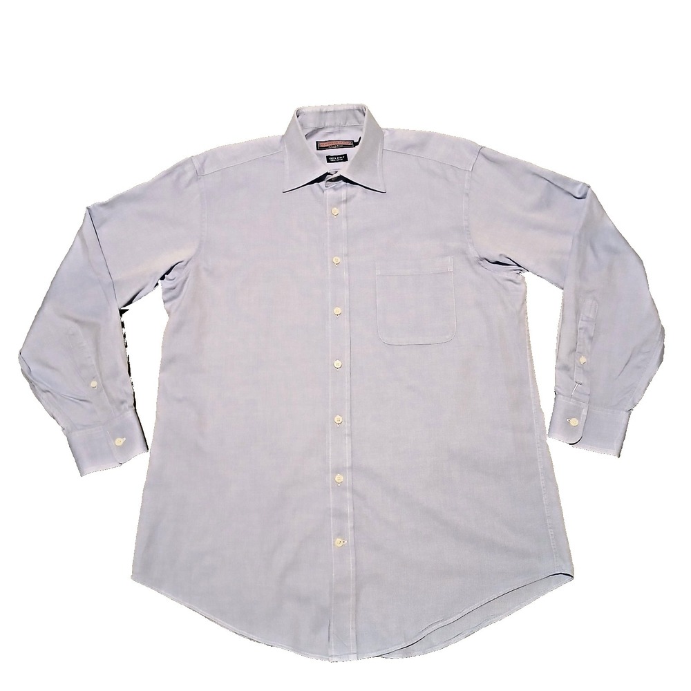 Vineyard Vines Dress Shirt Mens 16/34  Long Sleeve Blue Button Up‎ 100s 2-PLY
